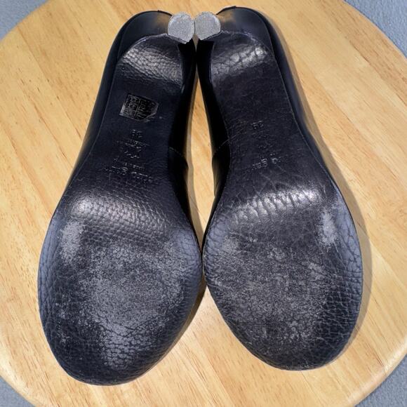 Pedro Garcia Gemma Black Leather High Heels W/Bow Women’s Size 39/ 9 US - Picture 7 of 9